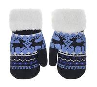 Kids Fluffy Knitted Gloves Winter Super-soft Plush Full Finger Gloves Thicken Hand Warmer Gloves Outdoor Skiing Cycling Gloves for 4-10 Y Kids