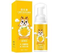 Kids Foam Toothpaste, Fluoride Free Natural Formula with Strawberry/Orange Flavor, Suitable for Toddler's Oral Cleaning and Cavity Prevention, 60ml (Orange)