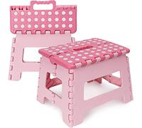Kids Folding Step Stool - Sturdy Anti-slip Children Adults Foldable Stepping Stool for Home and Outdoor Use (Pink)