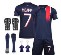 Kids Football Kit, Football Training Shirts with Shorts, Socks Football Guard Plate and Keychain Football Kits for Kids 2023/24 Home and Away Football Jerseys Kits Football Gifts for Boys Girls