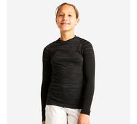 Kids Football Long-sleeved Seamless Thermal Base Layer Top Keepdry - Black