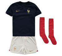 Kids Football Mini Kit Navy 2022-2023 France Home Little Boys Sportswear Set