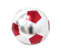 Kids Football PVC Soccer, Simulation Football Cloth-covered Soccer Balls - Metal Cloth Covered Interactive Design Leakproof Soft And Sturdy Material For Kids Indoor And Outdoor Use (Red)