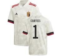 Kids Football Shirt White Courtois 1 Belgium Away 2020-2021 Jersey Top T-Shirt