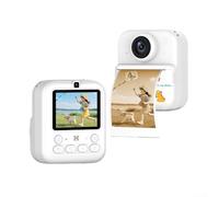 Kids For Instant Print Camera With Dual Lenses,1080P Video Recording,16X Digital Zoom,Eye-Protective 2.4-Inch Display,Includes 32GB Card,USB Card Reader,Data Cable(White)