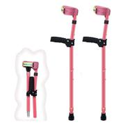Kids Forearm Crutches - Adjustable Lightweight Aluminum Walking Cane | Underarm Walking Stick for Children, Elbow Crutches - Height Adjustable(Pink,2pcs)