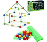 Kids Fort Building Kit, Kids Construction Toys for 5+ Years Old Boys & Girls, Den Building Kit DIY Play Tent Indoor & Outdoor, STEM Building Toys - Built Your Own Den (A)