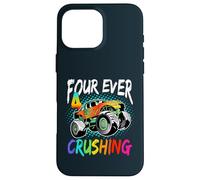 Kids Four Ever Crushing Monster Car 4 Years Old 4th Birthday Case for iPhone 16 Pro Max