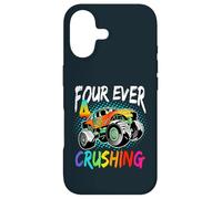Kids Four Ever Crushing Monster Car 4 Years Old 4th Birthday Case for iPhone 17
