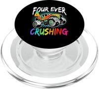 Kids Four Ever Crushing Monster Car 4 Years Old 4th Birthday PopSockets PopGrip for MagSafe