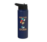 Kids Four Ever Exploring Outer Space Planets 4th Birthday Stainless Steel Insulated Water Bottle