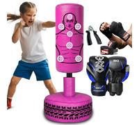 Kids Freestanding Boxing Set with Punching Bag, Boxing Gloves, Hand Wraps & Hand Grippers, Junior Boxing Equipment for Active Play & Training