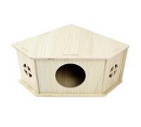 Kids Friendly Assembly Wooden Hamster Shelter House Stable Structure Ventilated Small Animal Hideouts For Cage Decors Hamster Cage Shelter