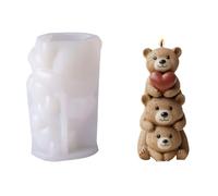 Kids Friendly Stackable Bear Silicone Safe Materials Craft Set for Soap Plasters Art Creation Reusable Stackable Bear