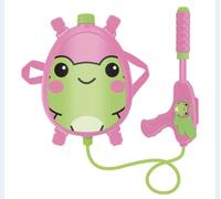 Kids Frog Backpack|| Water Gun Set, Pink, 1.5L Tank with Adjustable Straps, Pump Blaster and Connecting Tube|| Compact and Kid-Friendly lightweight design, kinds of summer fun.