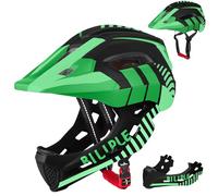 Kids Full Face Bike Helmet,Toddler Bike Helmets Full Face Protective with Removable Chin Strap Unisex 52-56 cm for Bicycle Scooter Roller Skates