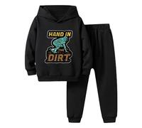 Kids Full Set Boys Girls Fashion Sweatshirt and Pants Outwear Relaxed Fit, Machine Wash Cotton Track Suit Jogging Hoodie Bottom Outfit for Children Age 2-13 Years