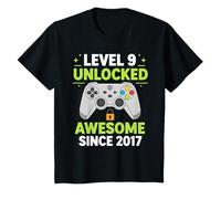 Kids Funny Boys Level 9 Unlocked Gamer 2017 9th Birthday T-Shirt