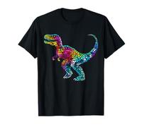 Kids Funny Dinosaur Colorful Polka Dot Dinosaur T-rex Boys T-Shirt