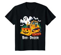 Kids Funny Halloween Bulldozer Ghost Cute Spooky Pumpkin Tractor T-Shirt