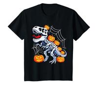 Kids Funny Halloween Dinosaur T rex Pumpkin Horror Party Costume T-Shirt