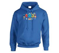Kids Funny Jumper Numbers Balloon Cartoon Eyes Perfect School Day Hoody Outfit Soft Comfortable Design Boys Girls Hoodie Royal Blue - Youth Medium (Age 7-8)