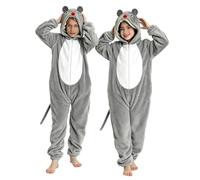 Kids Funny Panda Onesie Flannel Warm Soft Zip Up Hooded Halloween Jumpsuit | Boys Girls Winter Warm Cozy Soft One Piece Jumpsuit Loose Long Sleeve Cute Romper For Halloween Party