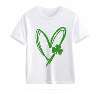 Kids Funny Saint Patrick's Day Tshirt I Heart Irish Boys Short Sleeve T-Shirt Girls St Patricks Luck Tees Funny Cute Kids Clothes (White, 4-5 Years)