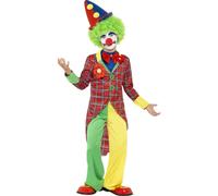 Kids Funny Tartan Clown Fancy Dress Costume - all sizes
