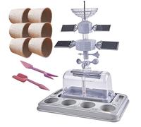 Kids Garden Kit with Drip Irrigation System and Solar LED Grow Light Space Solar Kids Plant Growing Kit Educational Science Gardening for Gardening Gift Plant Growing