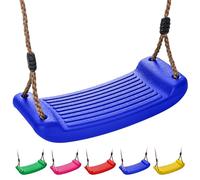 Kids Garden Swing Seat Replacement - Childrens Replacement Swing Seat with Adjustable Rope - Weather Resistant Plastic Outdoor Playground Accessory or Climbing Frame Accessories