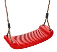 Kids Garden Swing Seat Replacement - Childrens Replacement Swing Seat with Adjustable Rope - Weather Resistant Plastic Outdoor Playground Accessory or Climbing Frame Accessories RED