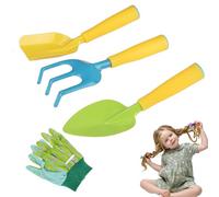 Kids Garden Tools 4Pcs/Set Mini Ergonomic Toddler Kid Gardening Tools Set Portable Vibrant Rounded Corner Educational Kids Gardening Tools for Outdoor