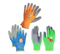 Kids Gardening Gloves,3 Pairs Children Garden Gloves Anti Slip Latex Rubber Coated Kid Garden Work Protective Gloves Children's Glove for Toddler Safety Sea Playing Age 5-7