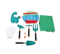 Kids Gardening Set ABS Durable Sand Digging Tools Watering Can Apron Gloves Storage Bag for Outdoor Learning Green Gardening Toys for Boys Girls