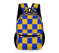Kids Geometric Shapes School Bag 8-12 Years for Boys and Girls Checkerboard Bookbag Year 4 with Front Pocket Rucksack Books Water Bottle Weekend Travel Outdoor
