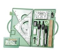 Kids Geometry Set 18 Pieces with Case - First Professional Compass & Protractor Set for Students, Back to School Math Drafting Tools, Educational Gift for Elementary & Middle School