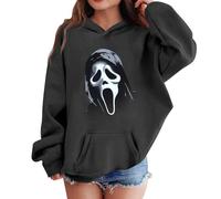 Kids Ghost Face Hoodie Long Sleeve Sweatshirt Ghostface Scream Movie 7 Hoodie Horror Scary Film Tops for Scream Fans What's Your Favorite Scary Movie