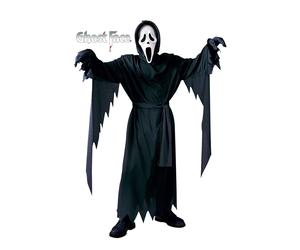 Kids Ghost Face Scream Costume Official Halloween Horror Fancy Dress 8-12