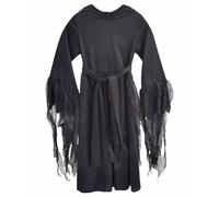 Kids Ghost Robe with Belt Boys Girls Halloween Horror Grim Reaper Costume Black Devil Hooded Cloak Halloween Horror Fancy Dress Character Outfit for 4-12T