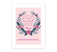 Kids Girl Beautiful Amazing Pink Floral Canvas Wall Art Print