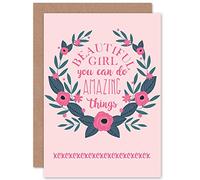 Kids Girl Beautiful Amazing Pink Floral Greetings Card