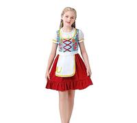 Kids Girl Oktoberfest Costume Bavarian Beer Dress Traditional Outfit German Irish Maidcosplay Costumes Kids Girls Bavarian Oktoberfest Fancy Dress Costume Wine 5-6 Years