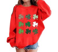 Kids Girl St Patricks Day Shirt Buffalo Plaid Print for Boys 3/4 Sleeve Tops Suitable Summer Rainbow Lucky Parties Tee