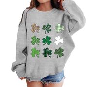 Kids Girl St Patricks Day Shirt Crewneck Unicorn Shamrock Tee Cute Themed Graphics Pullover Style Lucky Suitable for Summer Pattys Shirts Grey