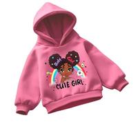 Kids Girl Sweater,Cozy Fleece Hooded Jacket For Girls Warm Pullover Sweater Soft Casual Outerwear Top With Front Pocket For Toddler And Youth Winter Fall Fashion (6-7 Years)