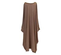 Kids Girls Abaya Muslim Full Cover Hijab Dress Kaftan Dubai Islamic Prayer Dress Long Sleeve Hooded Maxi Dress Kids Abaya Hijab Set Eid Clothes Abaya Dress For Girls (Brown, 3-5 Years)