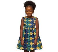 Kids Girls African Dress Baby African Dashiki Traditional Style Sleeveless Round Neck Dress Ankara Princess Dresses Outfits Green