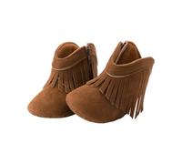 Kids Girls Baby Girls Cowboy Tassel Boots, Side Zipper Soft Non-Slip Suede Shoes School Ankle Boots Winter stretchy Booties Comfy Walking Outdoor Footwear
