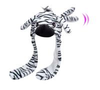 Kids Girls Boys Animal Hat with Moving Ears Jumping Beating Hat Dress Up Cosplay Birthday Gift Hard Hat Kids Party Dark Gray